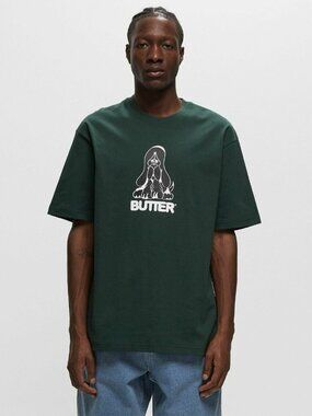 Butter Goods Hound Dog Graphic Tee Forest Green Size Small Like New